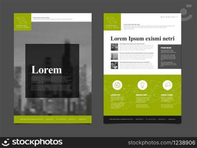 Modern business corporate brochure flyer design vector template with photos and sample content. Modern business corporate brochure flyer design vector template