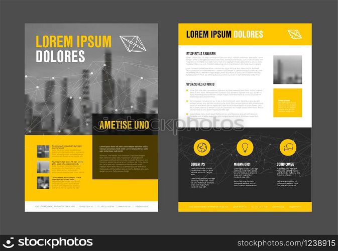 Modern business corporate brochure flyer design vector template with photos and sample content