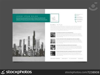Modern business corporate brochure flyer design vector template with photos and sample content - horizontal version. Modern brochure template flyer design vector template