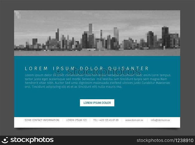 Modern business corporate brochure flyer design vector template with photos and sample content - horizontal version. Modern brochure template flyer design vector template