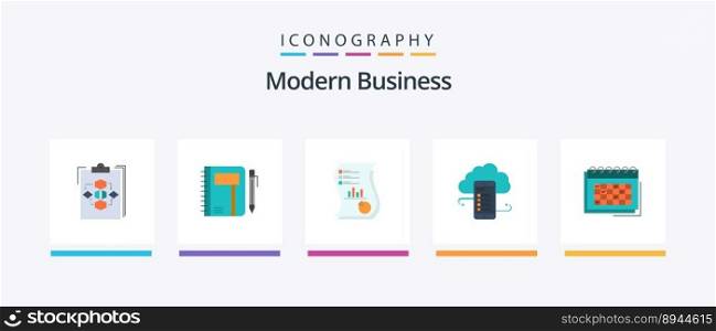 Modern Business Flat 5 Icon Pack Including data. analytics. business. audit. pen. Creative Icons Design