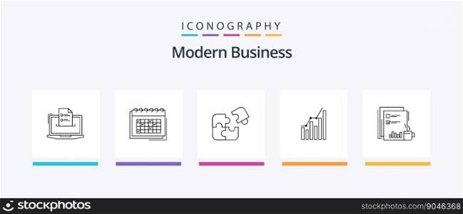 Modern Business Line 5 Icon Pack Including diagram. analytics. business. graph. personal. Creative Icons Design
