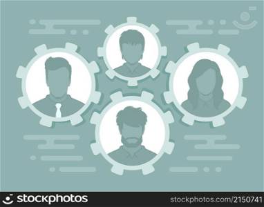 Modern Business person Concept, The idea of teamwork and success, vector face, illustration. teamwork and sicces in a company. vector illustration