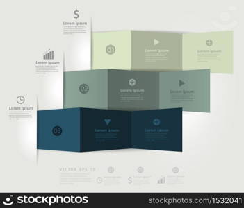 Modern business step origami style options infographics banner, Vector illustration template design