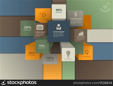 Modern business steps to success charts and graphs options banner. Vector illustration modern design template