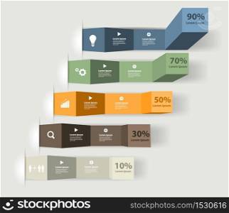 Modern business steps to success charts and graphs options info graphic banner. Vector illustration modern numbers design template workflow layout, diagram, step up options