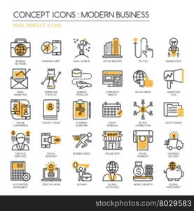 Modern business , thin line icons set ,Pixel Perfect Icons