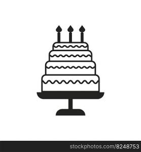 Modern cake icon. Happy birthday. Vector illustration. stock image. EPS 10.. Modern cake icon. Happy birthday. Vector illustration. stock image.