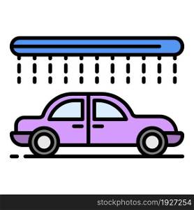 Modern car wash icon. Outline modern car wash vector icon color flat isolated. Modern car wash icon color outline vector