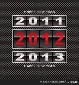 Modern carbon fiber background with 2012 new year counter