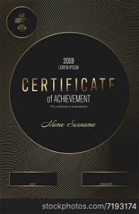 Modern certificate of achievement template with place for your content - modern dark version. Minimalist hierarchy chart template