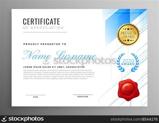 modern certificate of appreciation template design