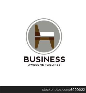 modern chair household furniture logo, chair furniture vector sign, linear style pictograph Symbol, logo illustration. Editable stroke