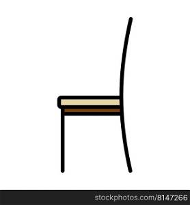 Modern Chair Icon. Editable Bold Outline With Color Fill Design. Vector Illustration.