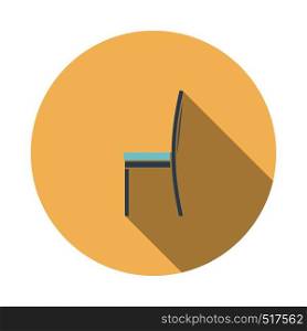 Modern Chair Icon. Flat Circle Stencil Design With Long Shadow. Vector Illustration.