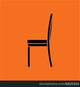 Modern chair icon. Orange background with black. Vector illustration.