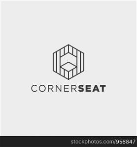 modern chair logo design vector icon element isolated. modern chair logo design vector element isolated