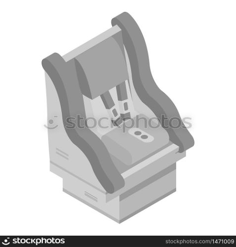 Modern child car seat icon. Isometric of modern child car seat vector icon for web design isolated on white background. Modern child car seat icon, isometric style