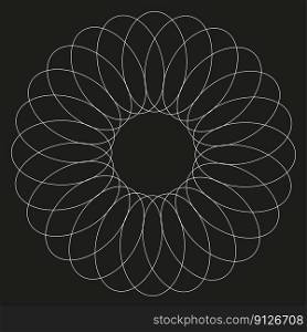 Modern circle petals line. Abstract geometric round shape. Vector illustration. EPS 10.. Modern circle petals line. Abstract geometric round shape. Vector illustration.