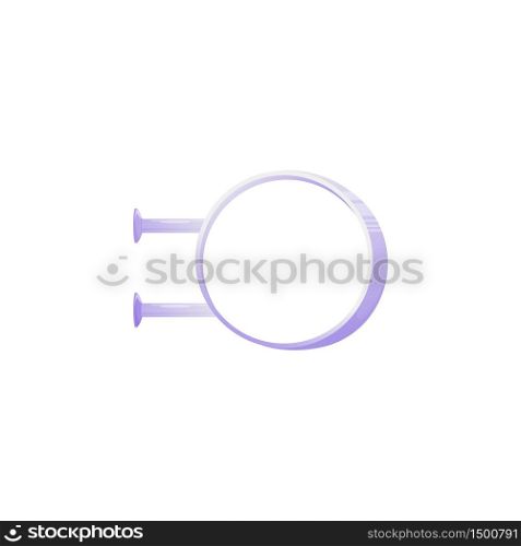 Modern circle vector advert board sign illustration. Round lightbox frame. Commercial billboard mockup design with copy space. Isolated object on white background. Announcement banner. Modern circle vector advert board sign illustration