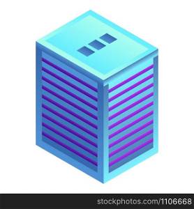 Modern city building icon. Isometric of modern city building vector icon for web design isolated on white background. Modern city building icon, isometric style