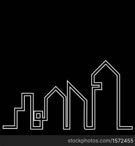 Modern city line buildings logo icons template