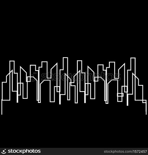 Modern city line buildings logo icons template