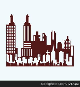 Modern City skyline . city silhouette. vector illustration in flat design