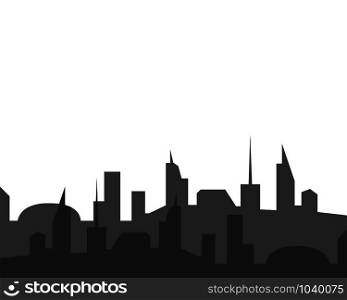 modern city skyline vector landscape illustration