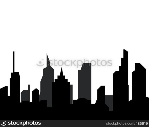 modern city skyline vector landscape illustration