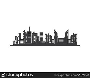 modern city skyline vector landscape illustration design