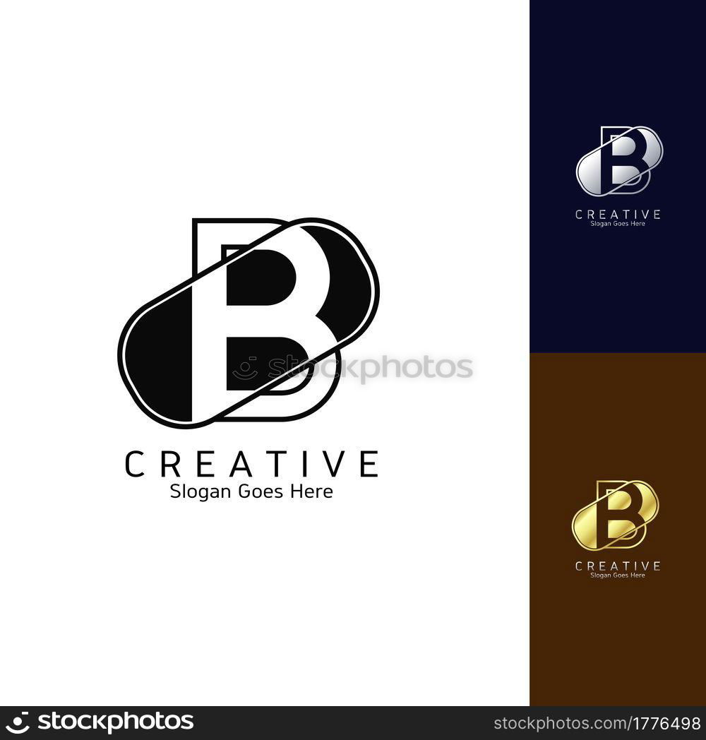 Modern Clean Logo Letter B Negative Space Vector Template Design For ...