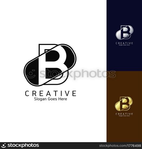 Modern Clean Logo Letter B Negative Space Vector Template Design for Brand Identity