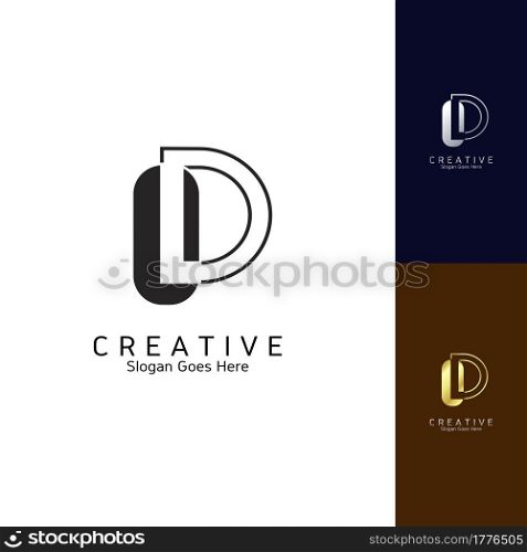 Modern Clean Logo Letter D Negative Space Vector Template Design for Brand Identity