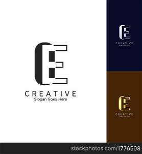 Modern Clean Logo Letter E Negative Space Vector Template Design for Brand Identity