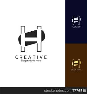 Modern Clean Logo Letter H Negative Space Vector Template Design for Brand Identity