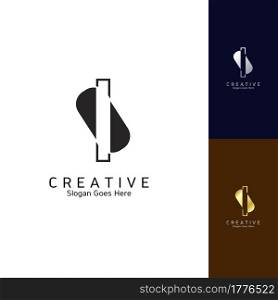 Modern Clean Logo Letter I Negative Space Vector Template Design for Brand Identity
