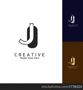 Modern Clean Logo Letter J Negative Space Vector Template Design for Brand Identity