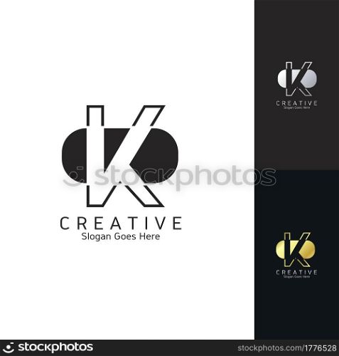 Modern Clean Logo Letter K Negative Space Vector Template Design for Brand Identity