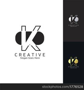 Modern Clean Logo Letter K Negative Space Vector Template Design for Brand Identity