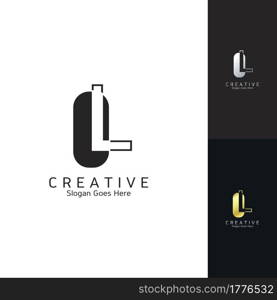 Modern Clean Logo Letter L Negative Space Vector Template Design for Brand Identity