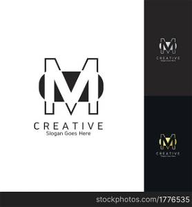 Modern Clean Logo Letter M Negative Space Vector Template Design for Brand Identity