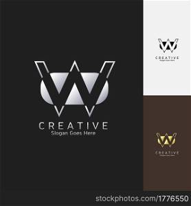 Modern Clean Logo Letter W Negative Space Vector Template Design for Brand Identity