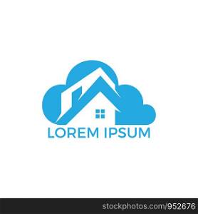 Modern cloud home vector design. Cloud storage home vector logo.