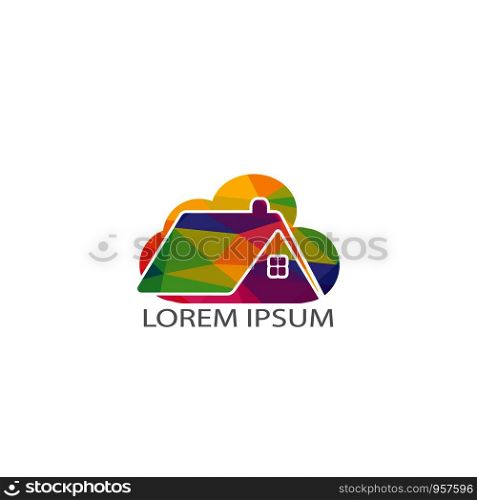 Modern cloud home vector icon logo design.