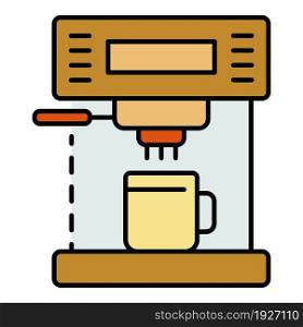 Modern coffee machine icon. Outline modern coffee machine vector icon color flat isolated. Modern coffee machine icon color outline vector