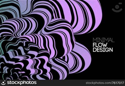 Modern color abstract design background, Colorful Flow motion style. Distort stripe. 3D purple fluid. Vector Modern abstract design background Flow motion