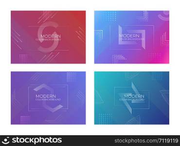 Modern color background line style and shadow with halftone. vector illustration