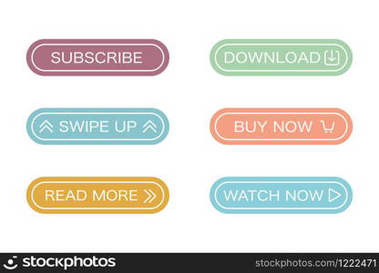 Modern color template with button on white background.