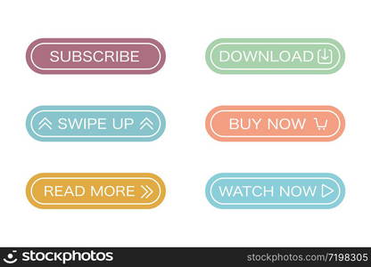 Modern color template with button on white background.